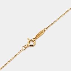 Pre Owned Tiffany & Co. Fleur De Lis Diamond 18k Yellow Gold Necklace