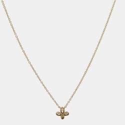 Pre Owned Tiffany & Co. Fleur De Lis Diamond 18k Yellow Gold Necklace