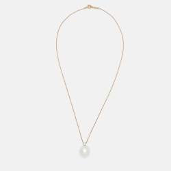 Pre Owned Tiffany & Co. Tiffany South Sea Nobel Cultured Pearl Diamond 18k Rose Gold Necklace