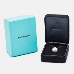 Pre Owned Tiffany & Co. Tiffany South Sea Nobel Cultured Pearl Diamond 18k Rose Gold Necklace