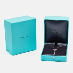 Pre Owned Tiffany & Co. Tiffany Victoria Key Ruby Diamond Platinum Pendant Necklace