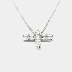 Pre Owned Tiffany & Co. Platinum and Diamond Cross Pendant Necklace