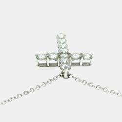 Pre Owned Tiffany & Co. Platinum and Diamond Cross Pendant Necklace