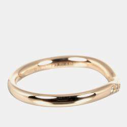 Tiffany & Co. 18K Rose Gold and Diamond Elsa Peretti Curved Band Ring EU 47