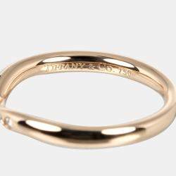 Tiffany & Co. 18K Rose Gold and Diamond Elsa Peretti Curved Band Ring EU 47