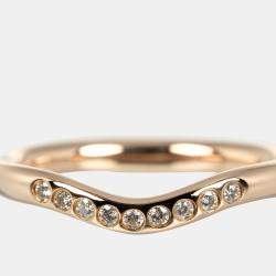 Tiffany & Co. 18K Rose Gold and Diamond Elsa Peretti Curved Band Ring EU 47