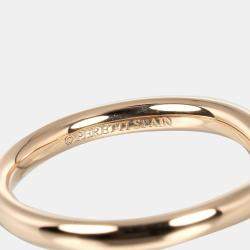 Tiffany & Co. 18K Rose Gold and Diamond Elsa Peretti Curved Band Ring EU 47