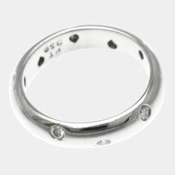 Pre Owned Tiffany & Co. Platinum and Diamond Etoile Band Ring EU 51