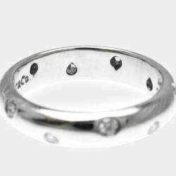 Pre Owned Tiffany & Co. Platinum and Diamond Etoile Band Ring EU 51