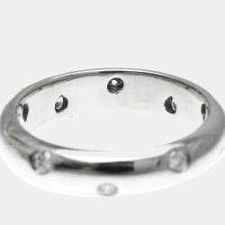 Pre Owned Tiffany & Co. Platinum and Diamond Etoile Band Ring EU 51