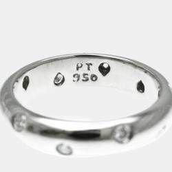 Pre Owned Tiffany & Co. Platinum and Diamond Etoile Band Ring EU 51