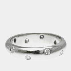 Pre Owned Tiffany & Co. Platinum and Diamond Etoile Band Ring EU 51