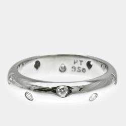 Pre Owned Tiffany & Co. Platinum and Diamond Etoile Band Ring EU 51