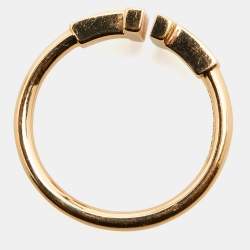 Pre Owned Tiffany & Co. Tiffany T Wire 18k Rose Gold Ring Size 53