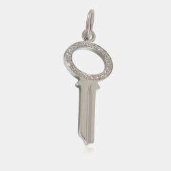Tiffany & Co. 18k White Gold Keys Fashion Pendant 0.05 CTW