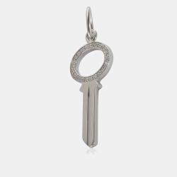 Tiffany & Co. 18k White Gold Keys Fashion Pendant 0.05 CTW