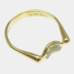 Tiffany & Co. 18K Yellow Gold and Diamond Elsa Peretti Bean Band Ring EU 51
