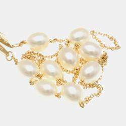 Pre Owned Tiffany & Co. 18K Rose Gold and Pearl Elsa Peretti Pearls by the Yard Station Necklace
