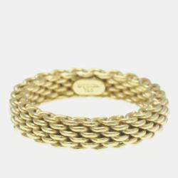 Tiffany & Co. 18K Yellow Gold Somerset Mesh Band Ring EU 46