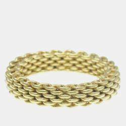 Tiffany & Co. 18K Yellow Gold Somerset Mesh Band Ring EU 46