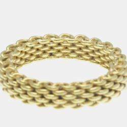 Tiffany & Co. 18K Yellow Gold Somerset Mesh Band Ring EU 46