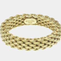 Tiffany & Co. 18K Yellow Gold Somerset Mesh Band Ring EU 46