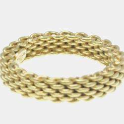 Tiffany & Co. 18K Yellow Gold Somerset Mesh Band Ring EU 46