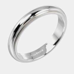 Tiffany & Co. Platinum Milgrain Band Ring EU 57