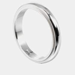 Tiffany & Co. Platinum Milgrain Band Ring EU 57