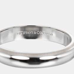Tiffany & Co. Platinum Milgrain Band Ring EU 57