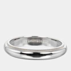 Tiffany & Co. Platinum Milgrain Band Ring EU 57