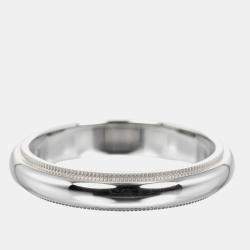 Tiffany & Co. Platinum Milgrain Band Ring EU 57