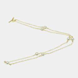 مملوكة مسبقًا Tiffany & Co. 18K Yellow Gold and Pearl Station Necklace