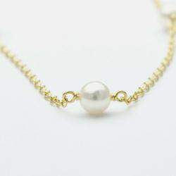 مملوكة مسبقًا Tiffany & Co. 18K Yellow Gold and Pearl Station Necklace