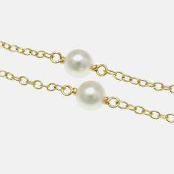 مملوكة مسبقًا Tiffany & Co. 18K Yellow Gold and Pearl Station Necklace