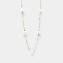 Pre Owned Tiffany & Co. 18K Yellow Gold and Pearl Elsa Peretti Pearls by the Yard Station Necklace