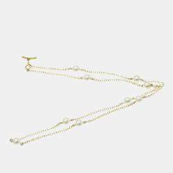 Pre Owned Tiffany & Co. 18K Yellow Gold and Pearl Elsa Peretti Pearls by the Yard Station Necklace