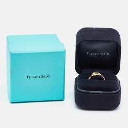 Pre Owned Tiffany & Co. Elsa Peretti 18K Yellow Gold Open Heart Ring Size 50