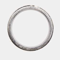 Pre Owned Tiffany & Co. T Narrow Ring 18k White Gold Ring Size 59