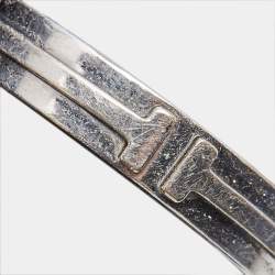 Pre Owned Tiffany & Co. T Narrow Ring 18k White Gold Ring Size 59