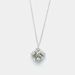 Tiffany & Co. Platinum Diamond Lynn Pendant Schlumberger Necklace