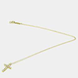 Tiffany & Co. 18K Yellow Gold Diamond Cross Pendant Necklace