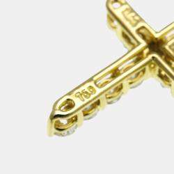 Tiffany & Co. 18K Yellow Gold Diamond Cross Pendant Necklace
