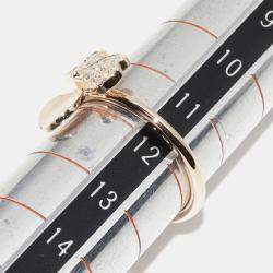 Tiffany & Co. 18K Rose Gold and Diamond Paper Flower Ring EU 52