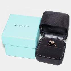 Tiffany & Co. 18K Rose Gold and Diamond Paper Flower Ring EU 52