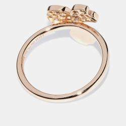 Tiffany & Co. 18K Rose Gold and Diamond Paper Flower Ring EU 52