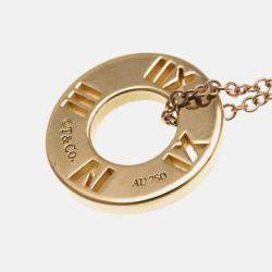 Pre Owned Tiffany & Co. 18K Rose Gold and Diamond Atlas Pendant Necklace