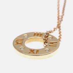 Pre Owned Tiffany & Co. 18K Rose Gold and Diamond Atlas Pendant Necklace