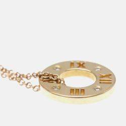 Pre Owned Tiffany & Co. 18K Rose Gold and Diamond Atlas Pendant Necklace