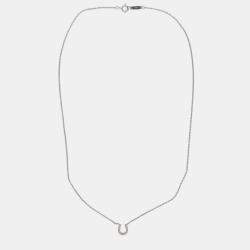 Tiffany & Co. 18k White Gold Diamonds Horse Shoe Necklace